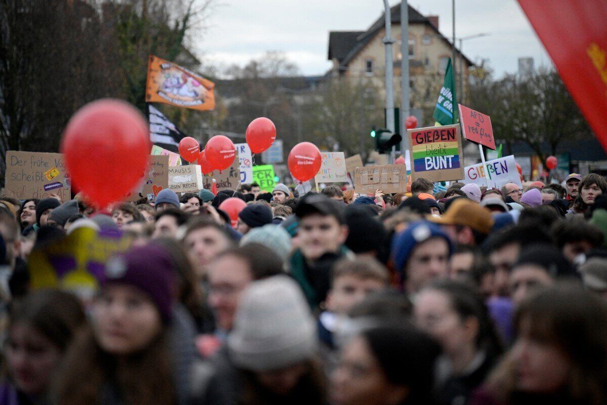 A protest against a two-day conference of the far-right Socialist Republic of Germany ( AfD) in Giessen, western Germany, on November 29, 2025. Photo: AFP