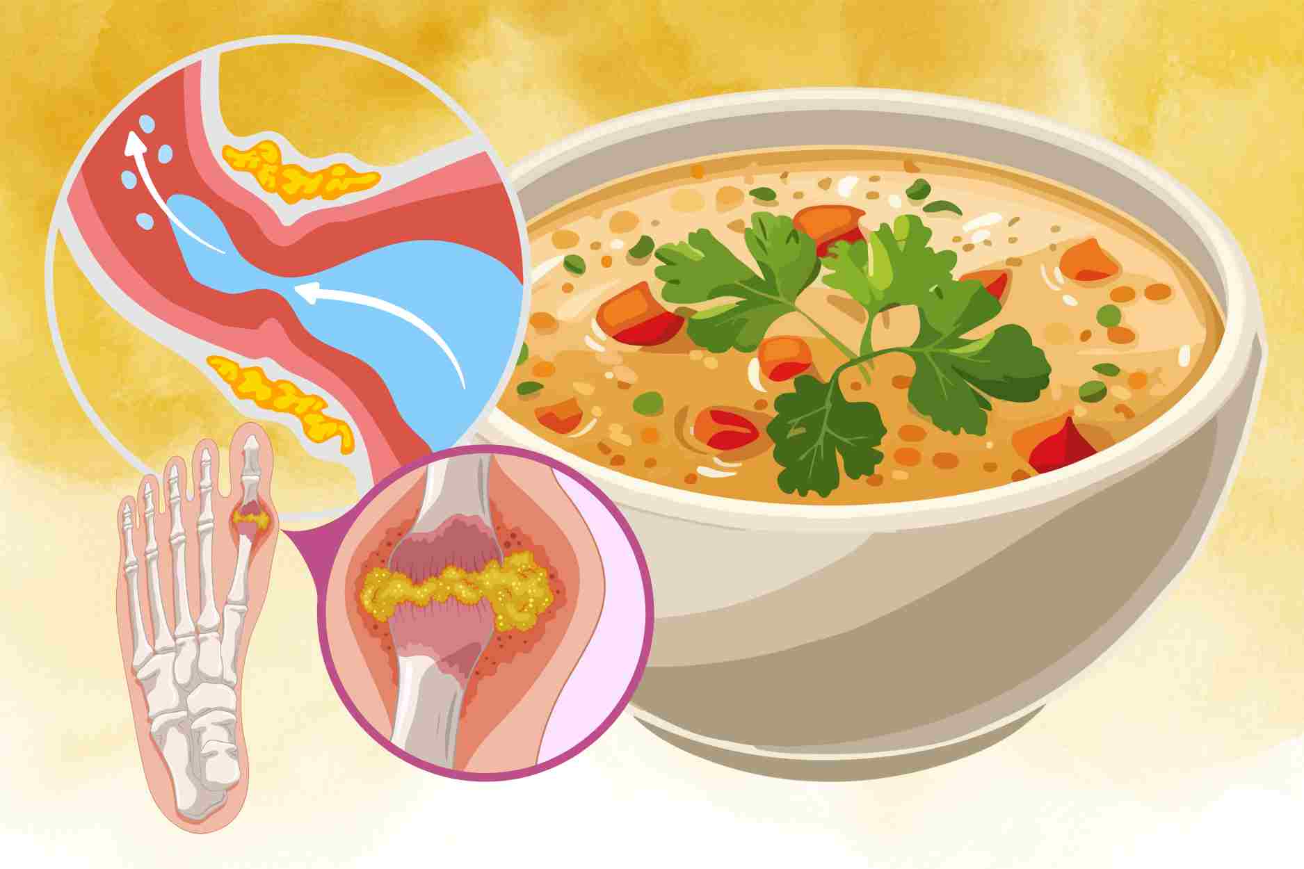 How to cook soup safely to help people with high uric acid eat well without worrying about increasing purines