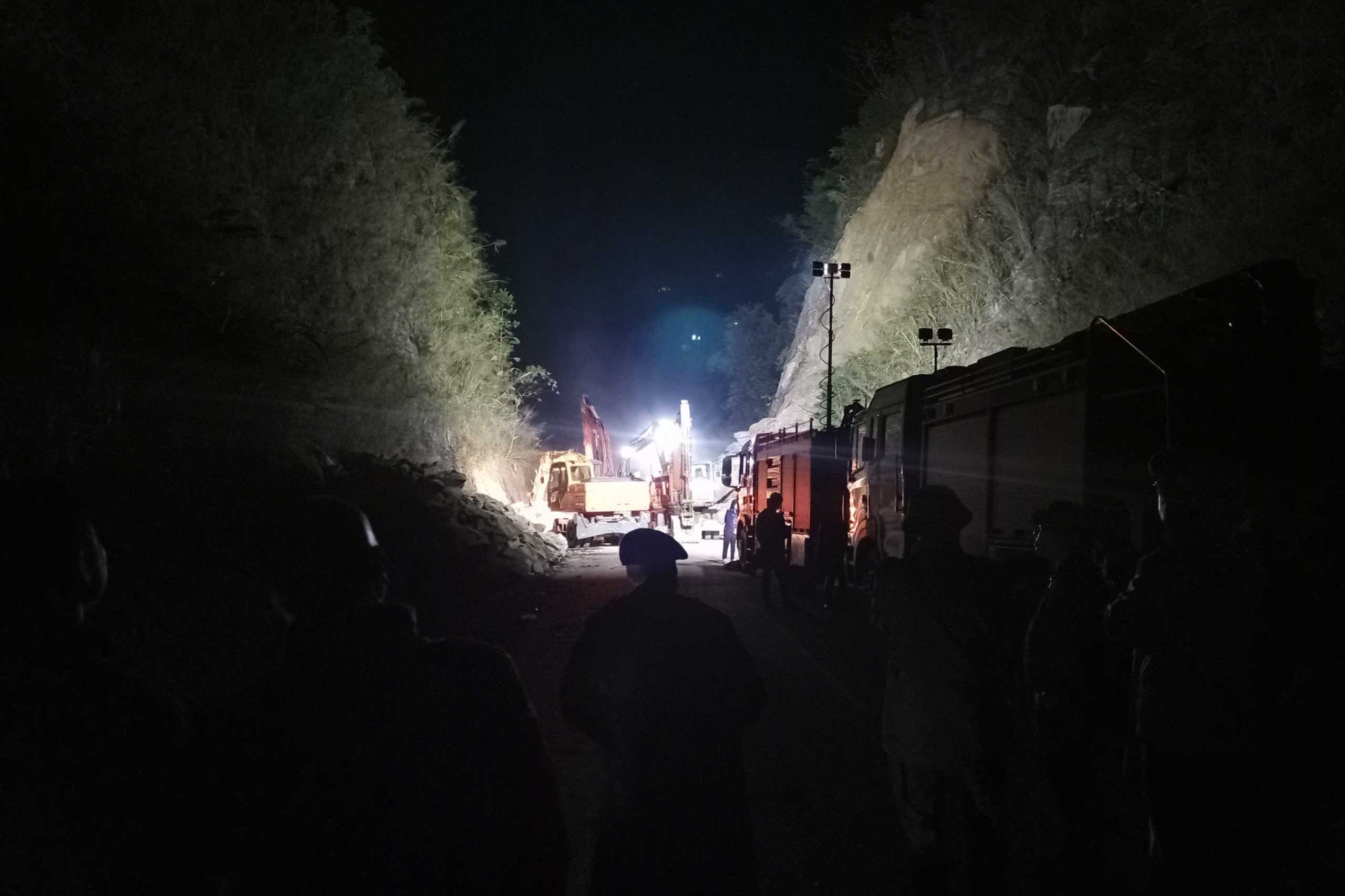 Authorities are still trying to find missing victims of the landslide on National Highway 6. Photo: Minh Nguyen