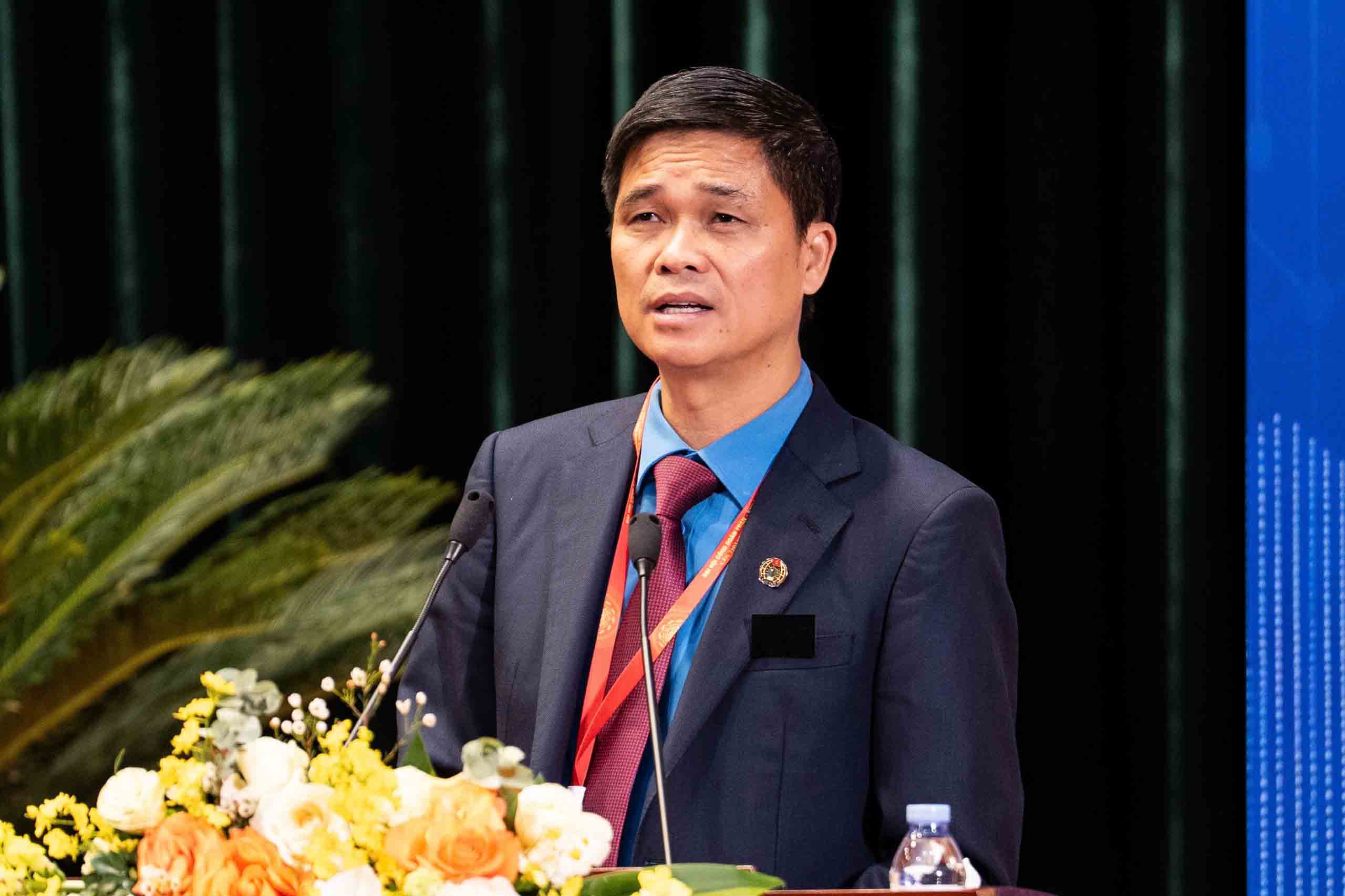 Pho Chu tich Tong LDLDVN Ngo Duy Hieu phat bieu tai Dai hoi. Anh: Huu Chanh