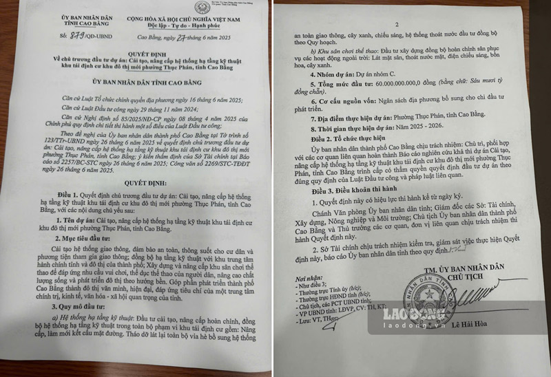 Van ban thong tin ve du an cai tao. Anh: Tan Van