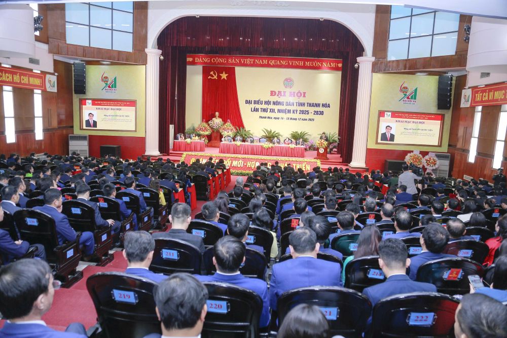 Dai hoi dai bieu Hoi Nong dan tinh Thanh Hoa lan thu XII, nhiem ky 2025-2030. Anh: Le Hoi