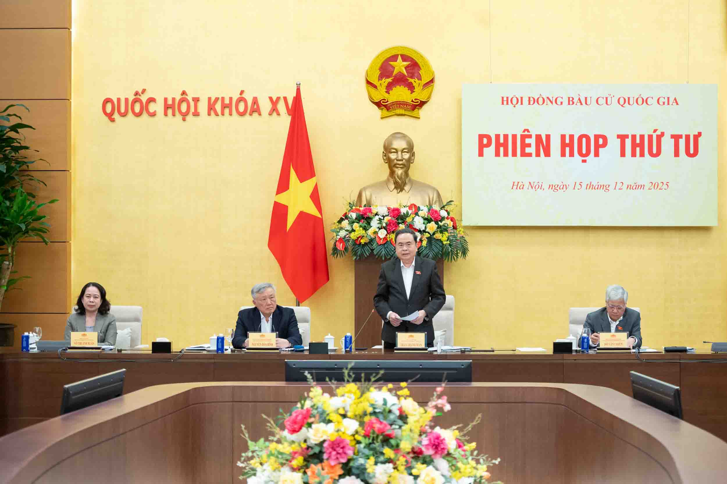 National Assembly Chairman Tran Thanh Man - Chairman of the National Election Council chaired the Fourth Session of the National Election Council. Photo: Pham Thang