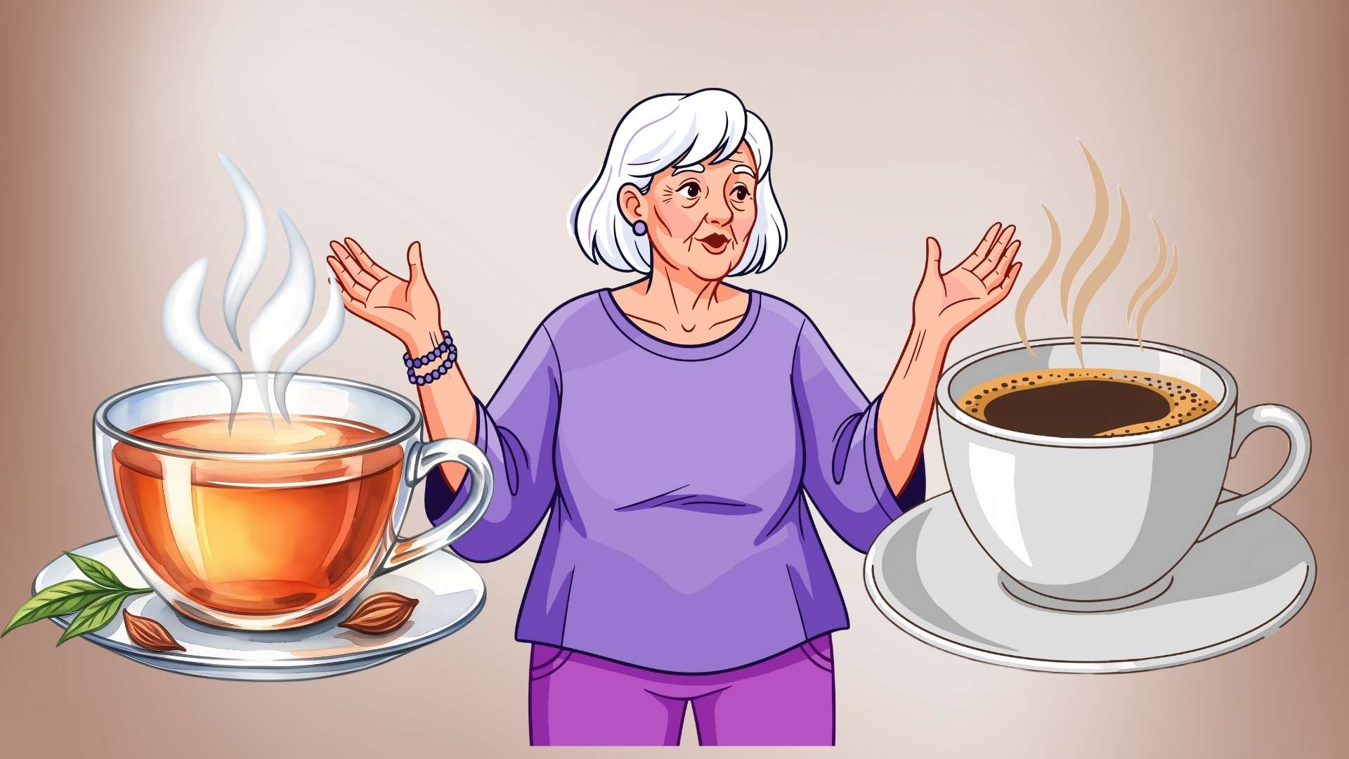 Why should older women choose tea instead of thick coffee.