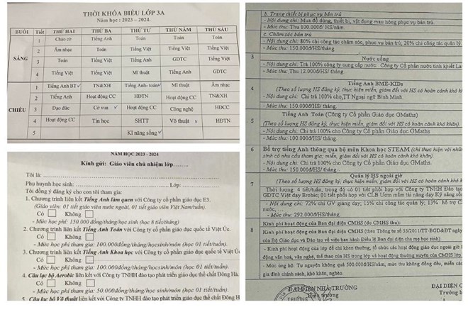 Cac tiet hoc them, hoc tang cuong duoc truong xep xen ke vao buoi hoc chinh khoa, khien phu huynh kho long tu choi. Anh: Phu huynh cung cap