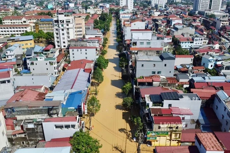 Khu vuc tai trung tam Thai Nguyen ngap lut trong thang 10.2025. Anh: Viet Bac