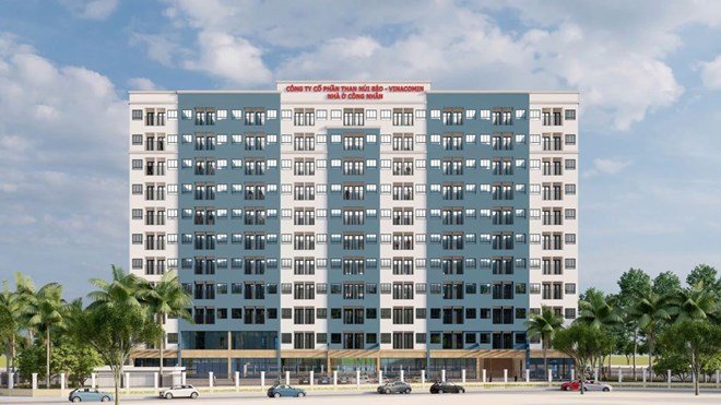 Perspective du batiment de 11 etages qui vient d'etre lance repondant a pres de 800 ouvriers du four a charbon de Nui Beo - TKV. Photo : Manh Hung