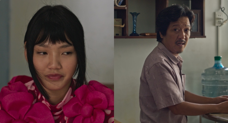 Minh Anh stars in a Tet film with Truong Giang. Photo: Film crew.