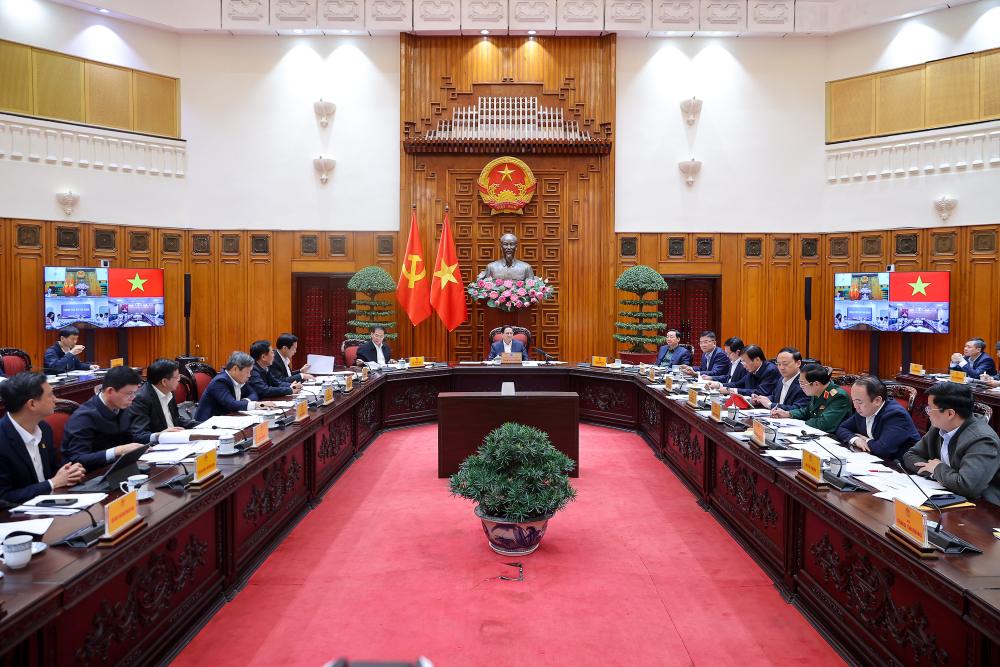 Cuoc hop ve cong tac chuan bi to chuc le khoi cong, khanh thanh, thong xe ky thuat cac cong trinh, du an. Anh: VGP