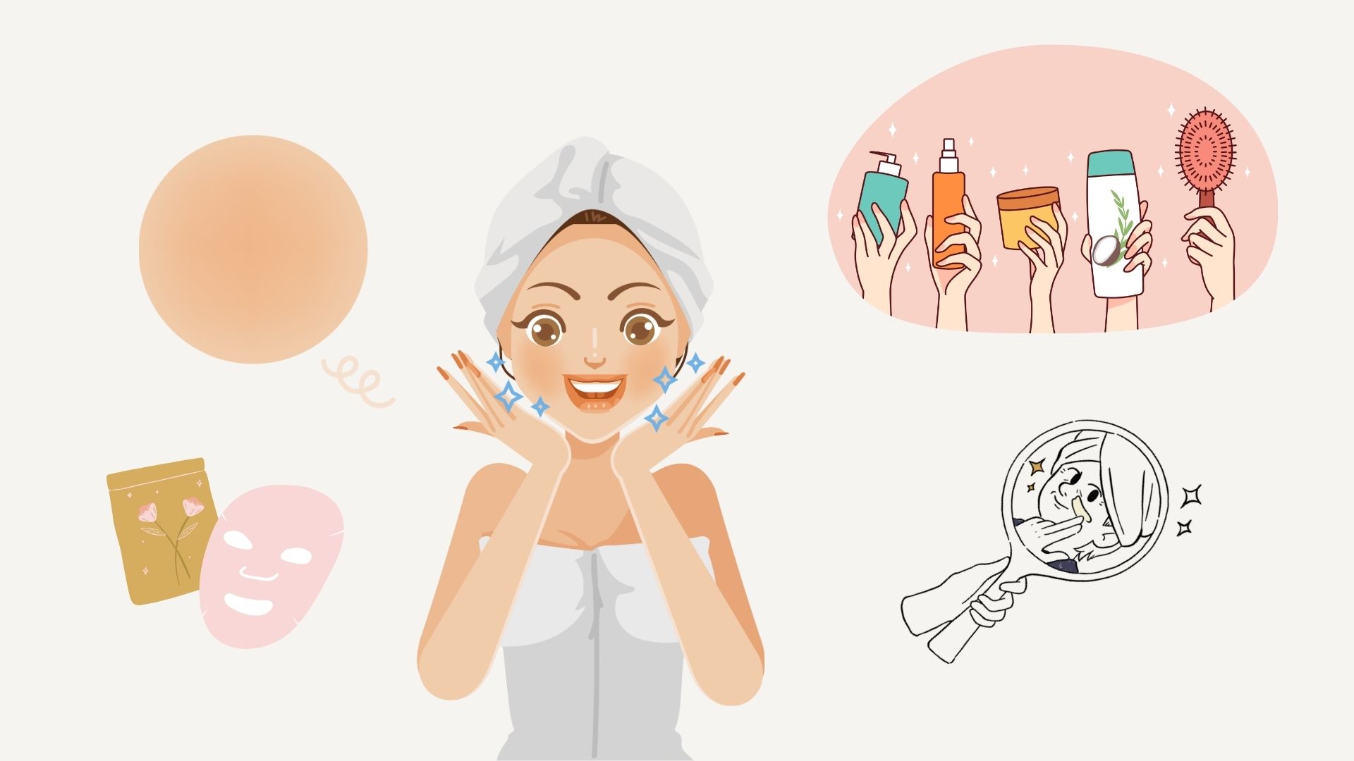 クリスマス前の適切なスキンケアは、肌を健康に保ち、自然に輝き、年末のパーティーで輝きを放つ準備をするのに役立ちます。イラスト:ミン・ホアン