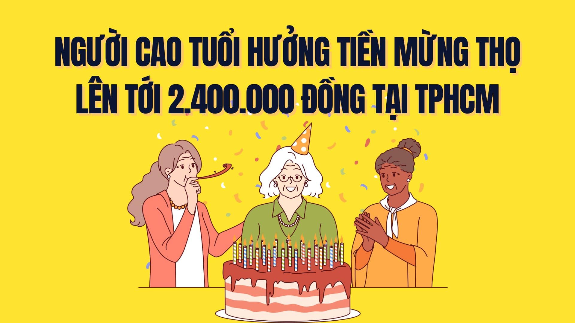 Elderly people receive a living allowance of up to VND 2,400,000 in Ho Chi Minh City. Graphics: Tra My