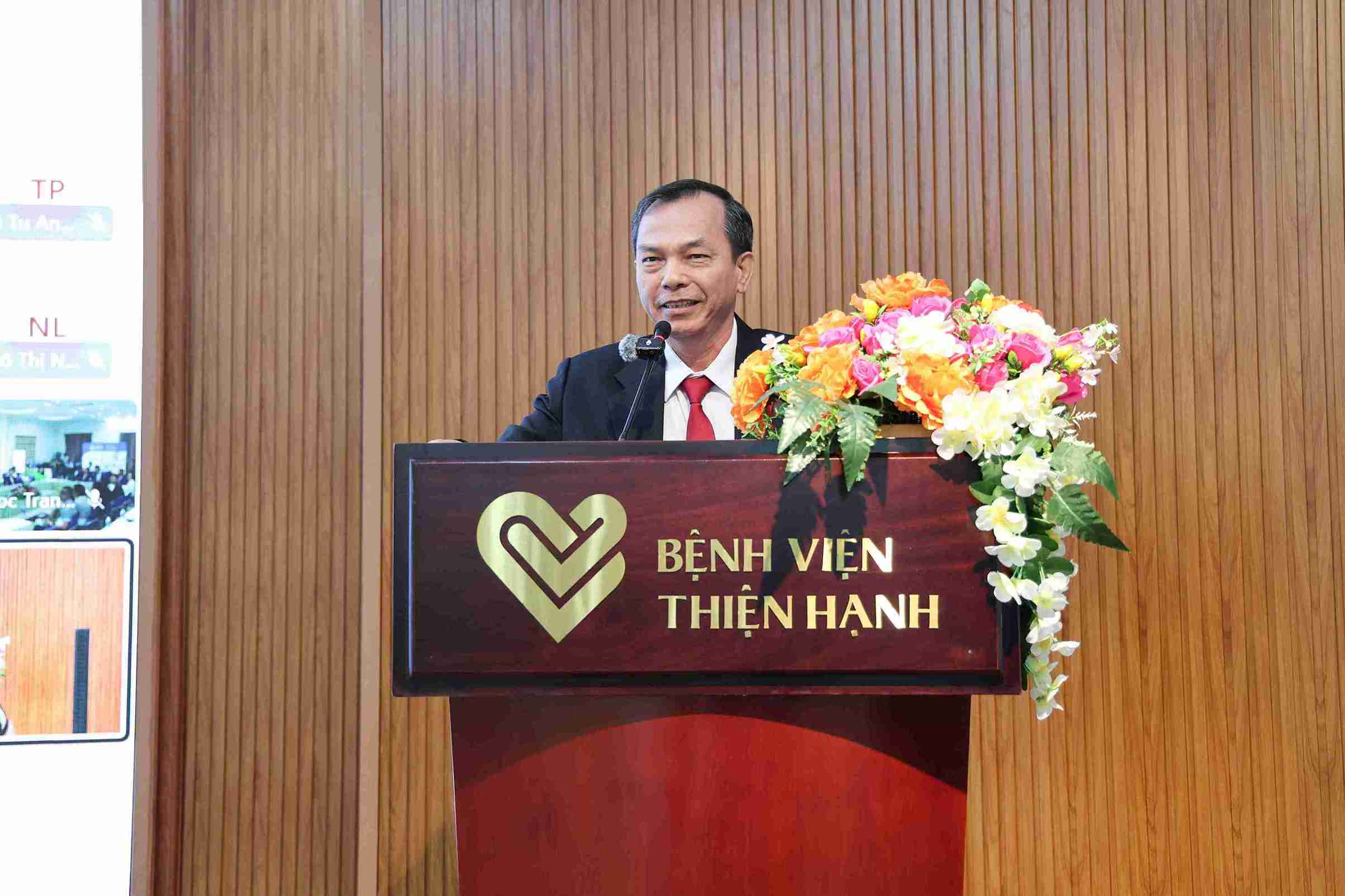 Lanh dao Benh vien Da khoa Thien Hanh phat bieu. Anh: Bao Trung