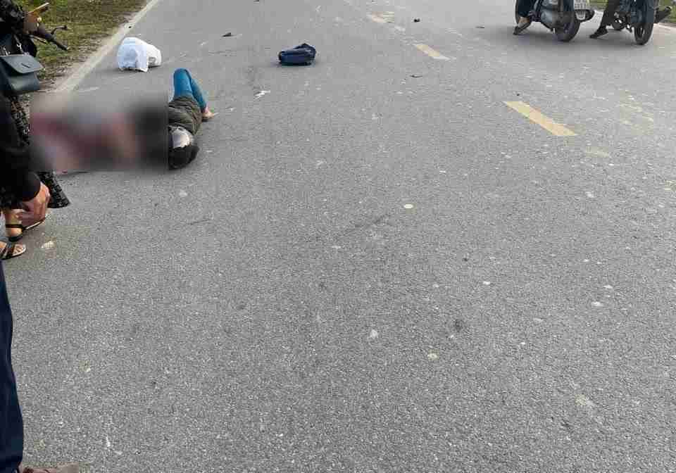 The scene of the accident that Ms. Huong unfortunately encountered. Photo: Provided by the family