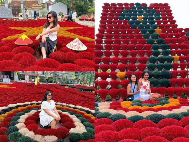 Du khach trong nuoc va quoc te hao hung check in diem du lich lang nghe tam quang huong Quang Phu Cau. Anh: Ngoc Mai