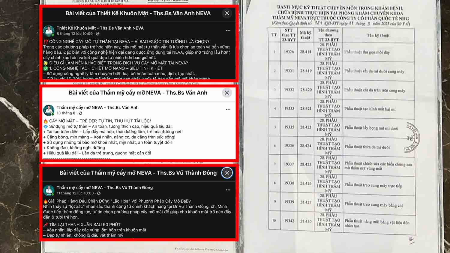 Phòng khám chuyên khoa thẩm mỹ Neva, ngang nhiên cung cấp dịch vụ tế bào gốc sai phép
