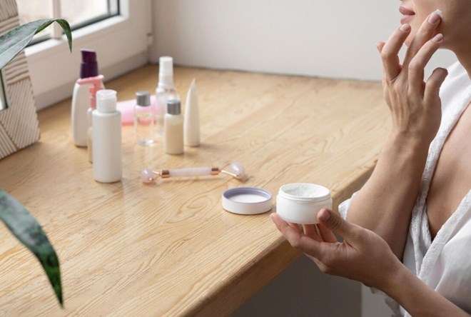 Applying cosmetics on time helps brighten skin. Photo: Thuy Duong