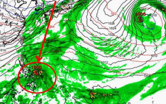 A low pressure area is forecast to form in the Philippines on December 19-20, according to the weather report. Photo: GFS