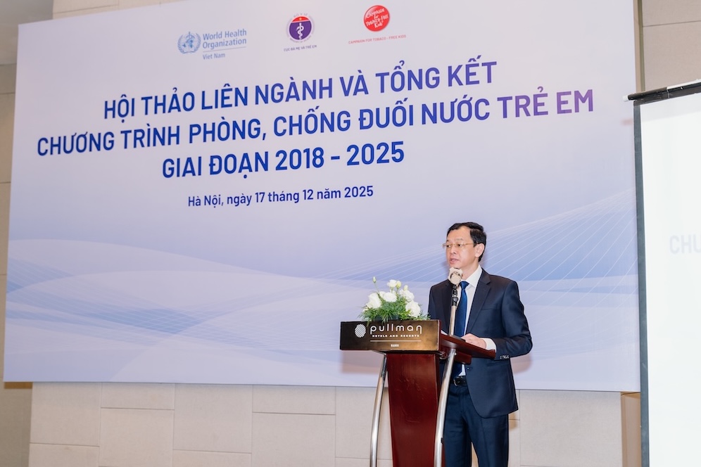 Deputy Minister of Health Nguyen Tri Thuc said that the drowning rate of children decreased by 16% compared to before the project was implemented. Photo: Huong Giang
