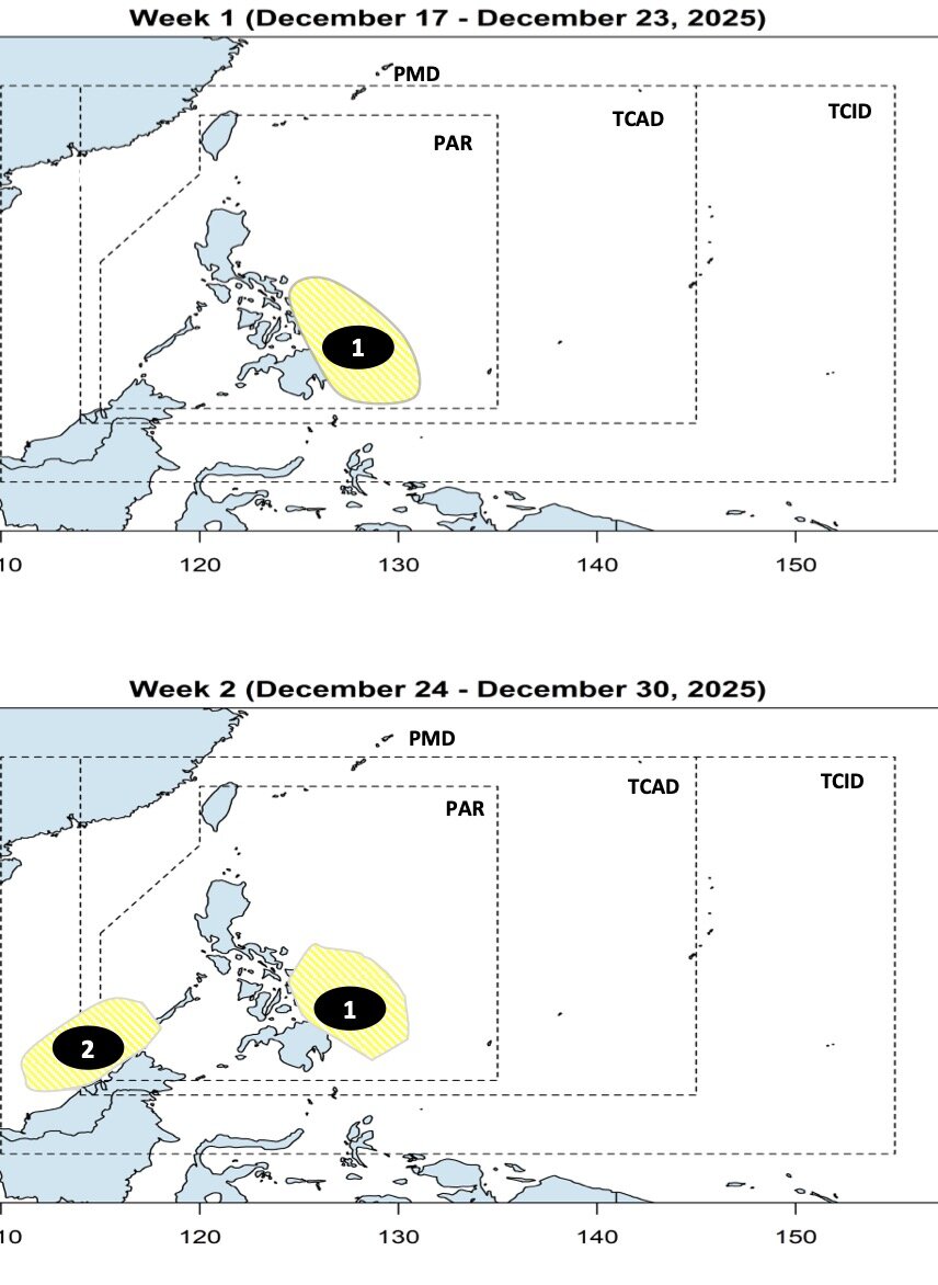 Ap thap lien tiep xuat hien quanh Bien Dong trong nhung ngay toi. Anh: PAGASA 