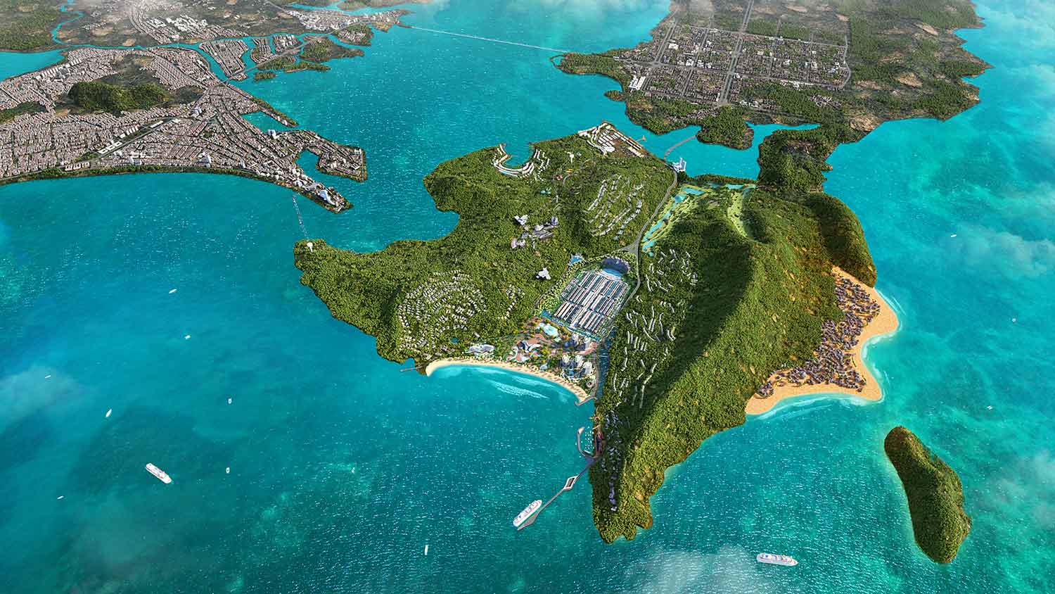 Toan canh ban dao Hai Giang va du an MerryLand Quy Nhon. Nguon: MerryLand Quy Nhon