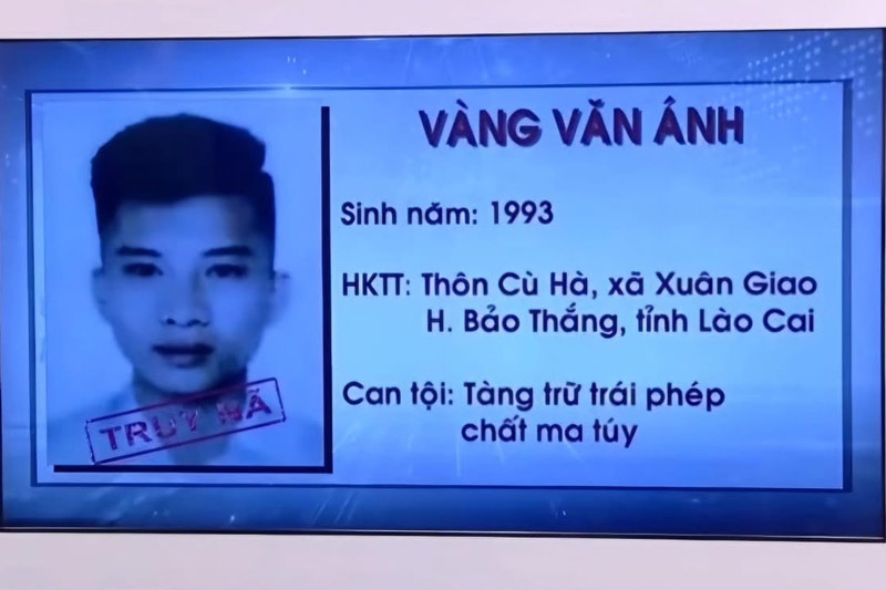 Vàng Văn Ánh bị Công an Lào Cai truy nã. Ảnh: Công an cung cấp
