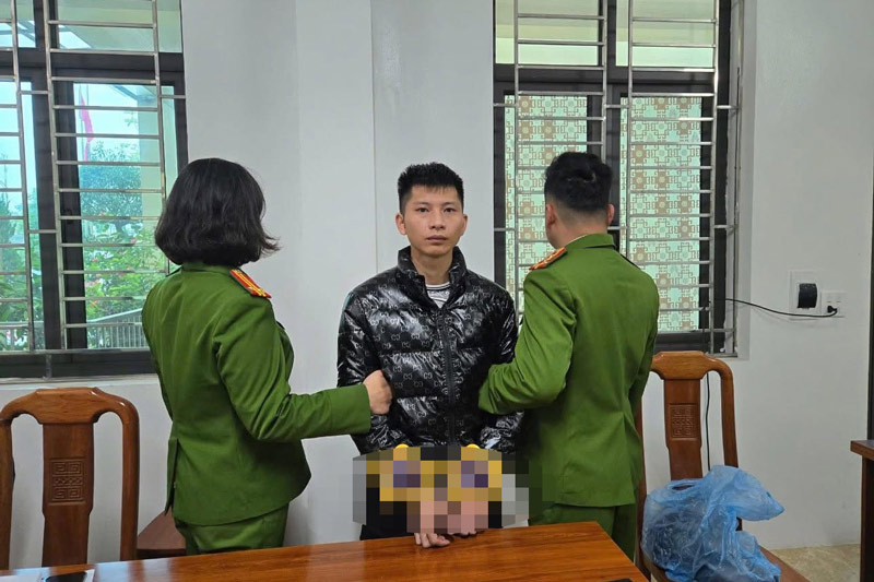 Hình ảnh Vàng Văn Ánh bị bắt. Ảnh: Công an cung cấp