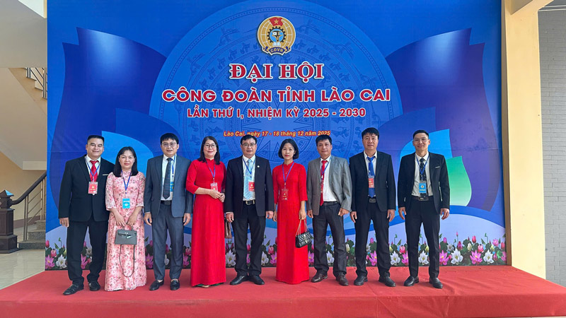 Bao Thang Commune Trade Union attends Lao Cai Provincial Trade Union Congress. Photo: Thanh Binh