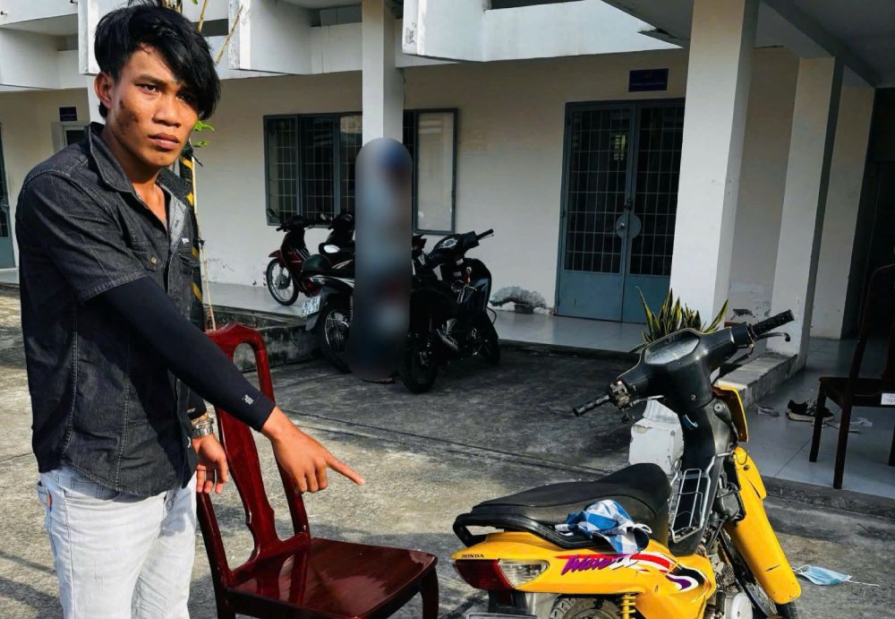 Linh khai nhận đã trộm xe ở tỉnh Đồng Tháp. Ảnh: Công an cung cấp