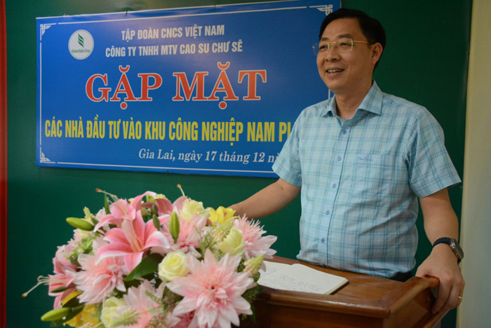 Ong Le Trung Kien – Tong Giam doc Cong ty Cao su Chu Se khang dinh se som ban giao mat bang de cac nha dau tu trien khai xay dung. Anh: Thanh Tuan