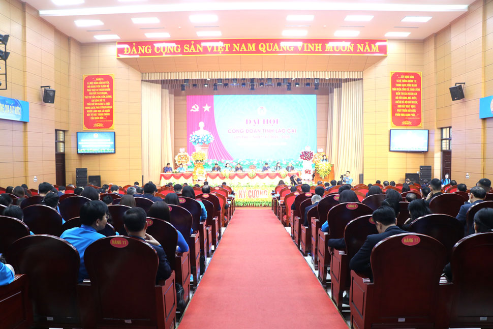 Toan canh Dai hoi Cong doan tinh Lao Cai lan thu Nhat.