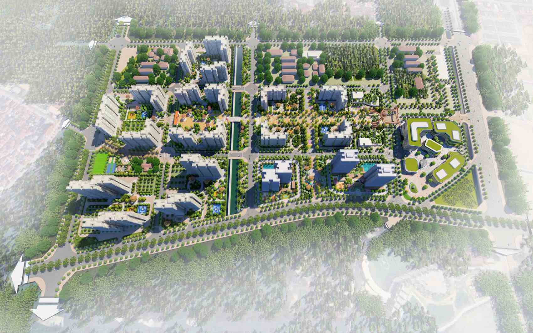 Perspectiva del Proyecto de inversion para la construccion del Area de Vivienda Social Tien Duong 1 en la comuna de Phuc Thinh Hanoi. Foto: Hanoi.gov