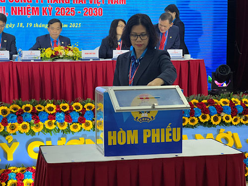 Dai bieu thuc hien cong tac bau cu tai Dai hoi. Anh: Kieu Vu