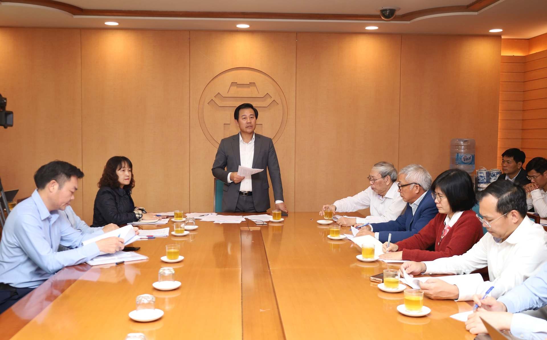 Giam doc So Nong nghiep va Moi truong Ha Noi Nguyen Xuan Dai ket luan cuoc hop. Anh: Kim Nhue