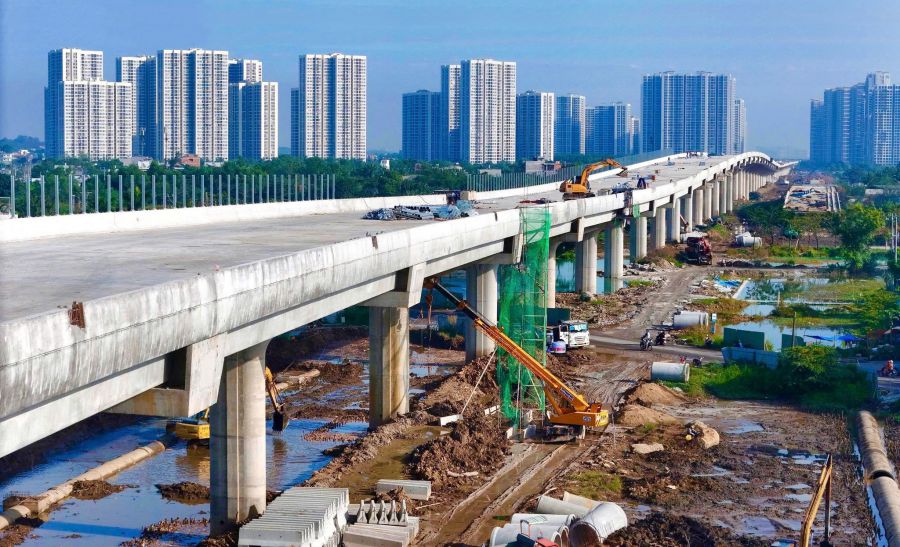 ホーチミン市環状3号線の東端は、12月19日の技術開通に向けて最終段階を完了しています。写真:ミン・クアン