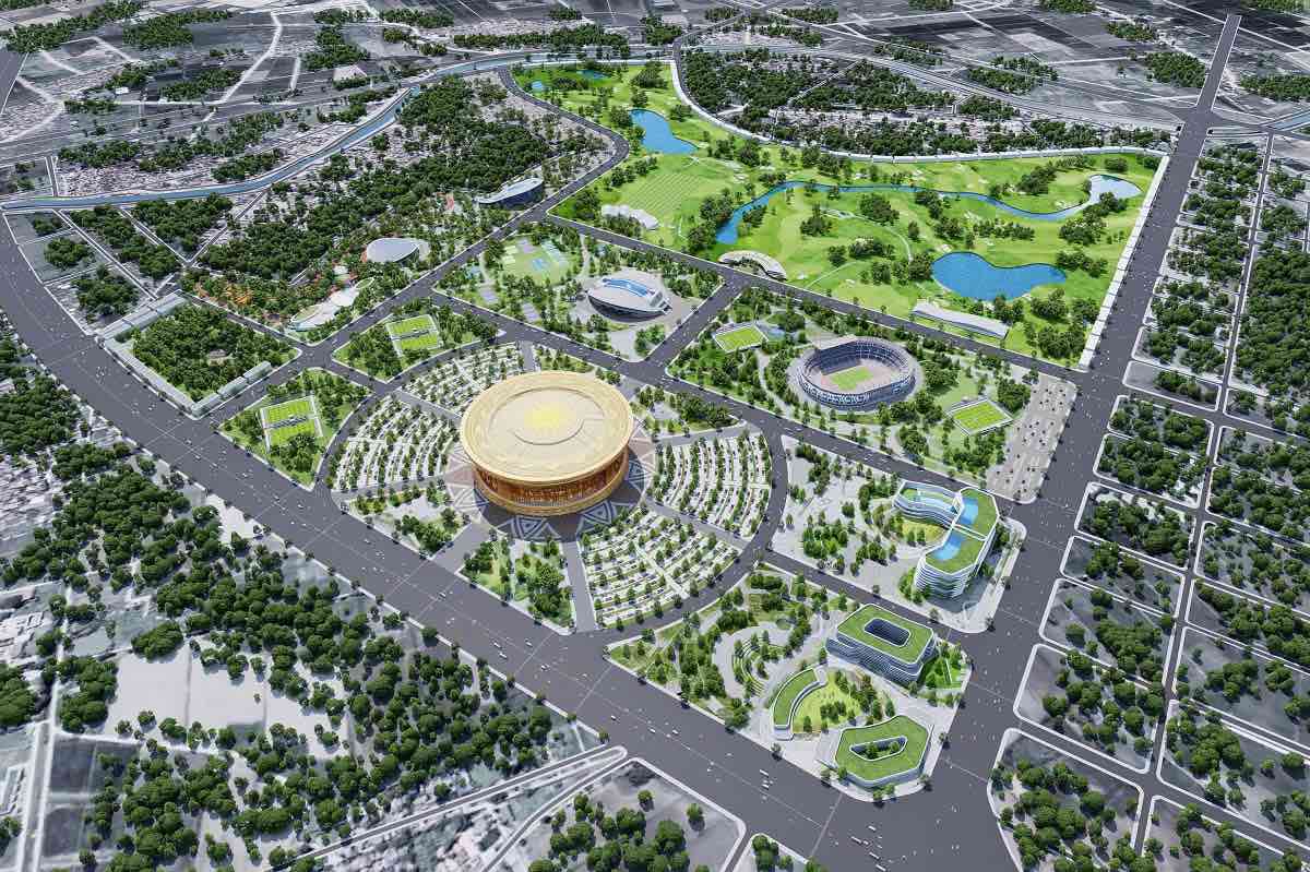 The investment project to build the Olympic Sports Urban Area started on the morning of December 19. Photo: Hanoi People's Committee