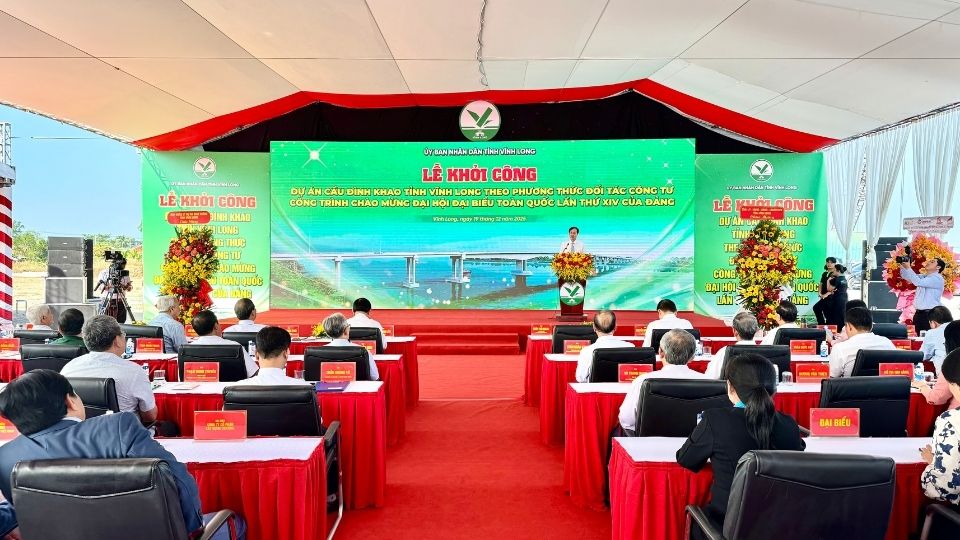 Quang canh le Khoi cong du an cau Dinh Khao. Anh: Hoang Loc