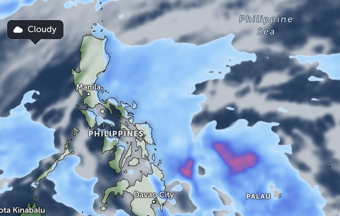 Two consecutive depressions are forecast to bring heavy rain to the Philippines next week. Photo: Zoom Earth