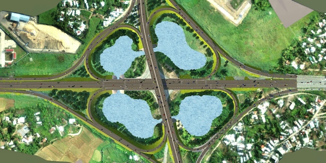 Phoi canh Nut giao Quoc lo 14B voi cao toc Da Nang - Quang Ngai. Anh: BQL