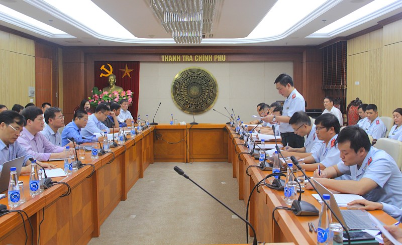 Images at the announcement of the inspection decision, after the inspection, the violating content of the Tay Bac University project was transferred to the Ministry of Public Security for handling. Photo: Government Inspectorate