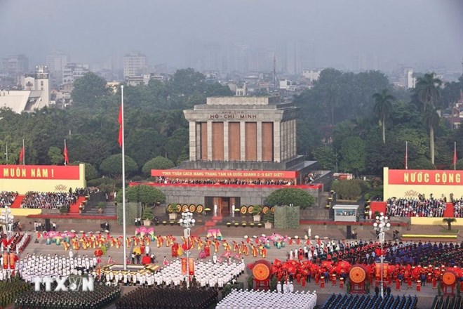 A drum performance to celebrate the opening of the Commemoration Ceremony, parade, and parade to celebrate the 80th anniversary of the August Revolution and National Day on September 2. Photo: VNA
