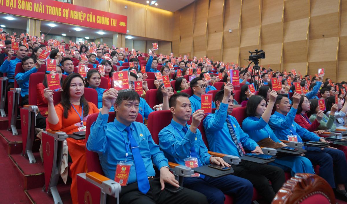 Cac dai bieu bieu quyet tai Dai hoi. Ảnh: Mai Dung