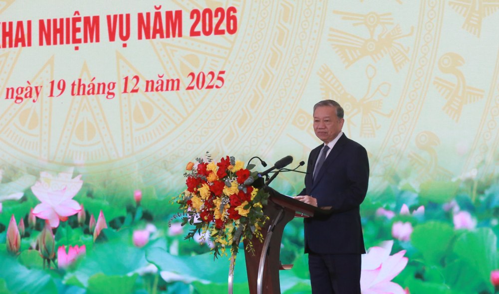 Tong Bi thu To Lam phat bieu chi dao tai Hoi nghi. Anh: Tran Vuong