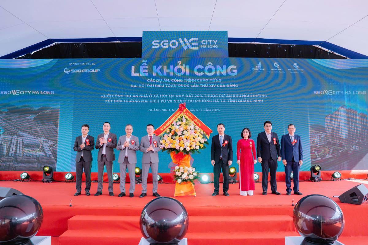 Le khoi cong Du an nha o xa hoi tai quy dat 20% thuoc du an Khu nghi duong ket hop thuong mai dich vu va nha o tai phuong Ha Tu, tinh Quang Ninh. Anh: Nguyen Hung