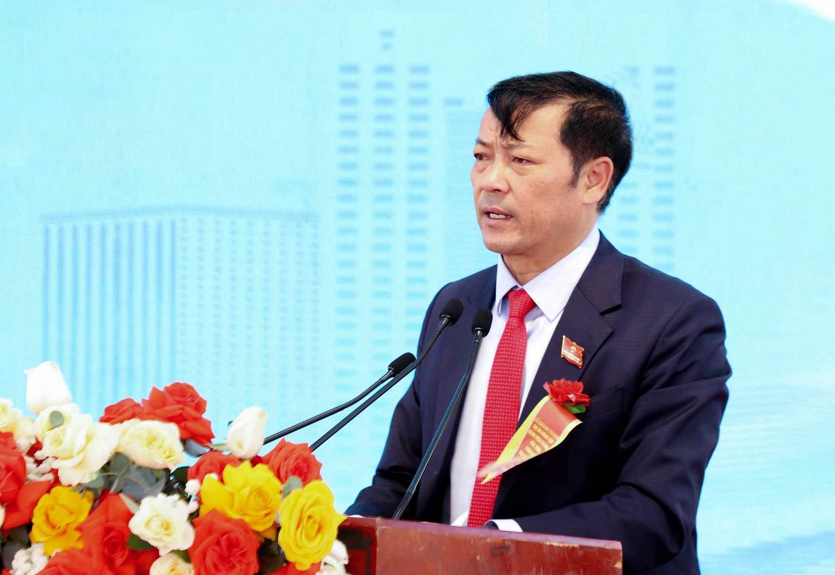 Ong Le Trong Yen, Uy vien Ban Thuong vu Tinh uy, Pho Chu tich Thuong truc UBND tinh Lam Dong phat bieu tai le khanh thanh. Anh: Phuc Khanh 