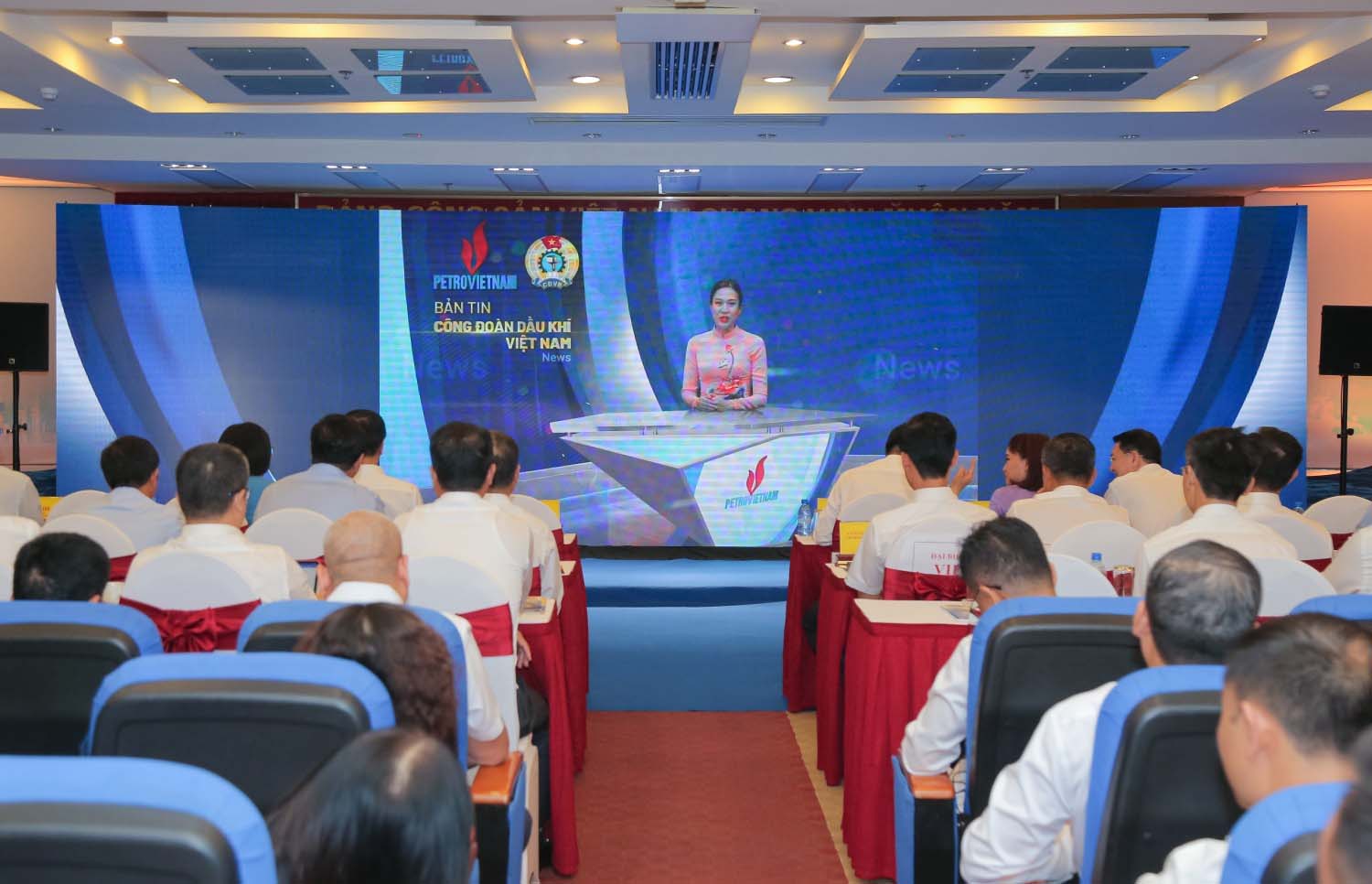 Ban tin Truyen hinh Cong doan Petrovietnam phat song so dau tien vao ngay 3.9.2024. Anh: PVN.