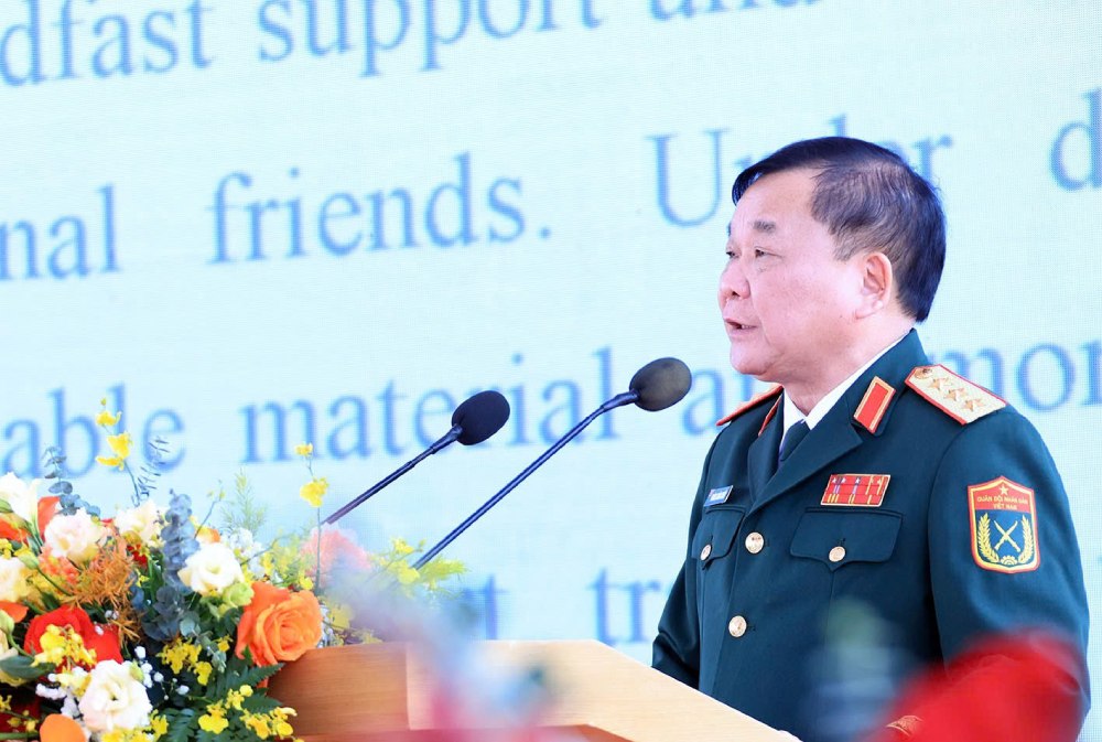 Thuong tuong Hoang Xuan Chien - Thu truong Bo Quoc phong - phat bieu tai Hoi nghi.