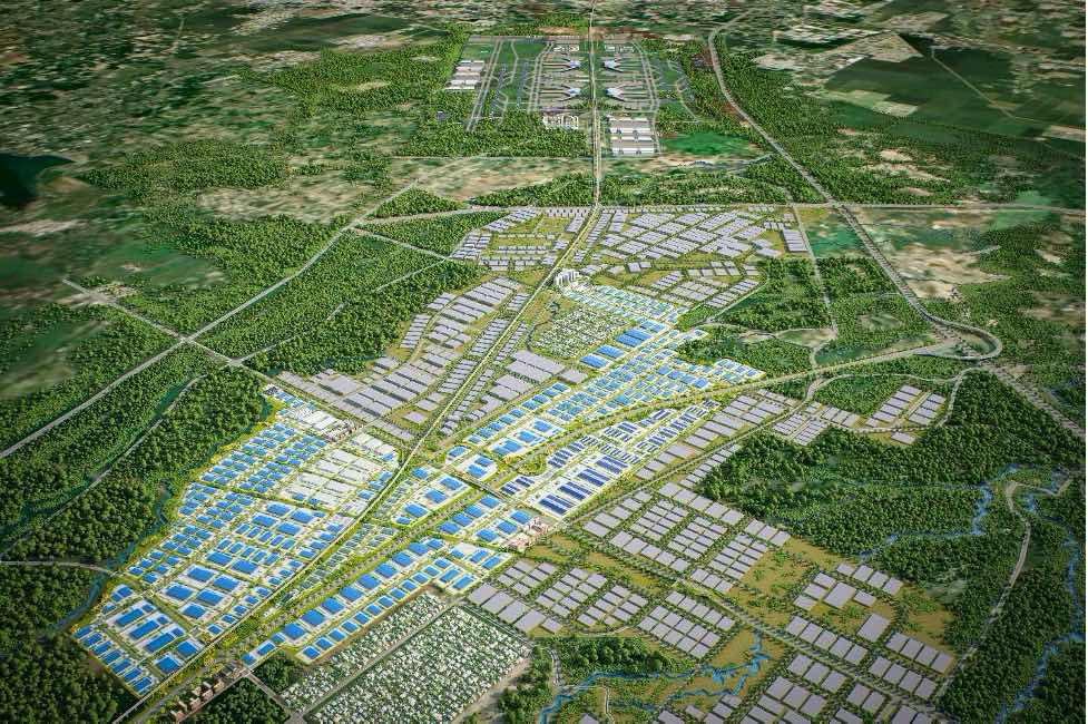 Anh phoi canh tong the Khu cong nghiep Xuan Que - Song Nhan. Anh: DNCC