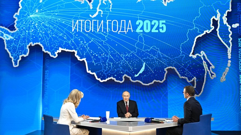 Russian President Vladimir Putin at his annual dialogue on the afternoon of December 19. Photo: Sputnik