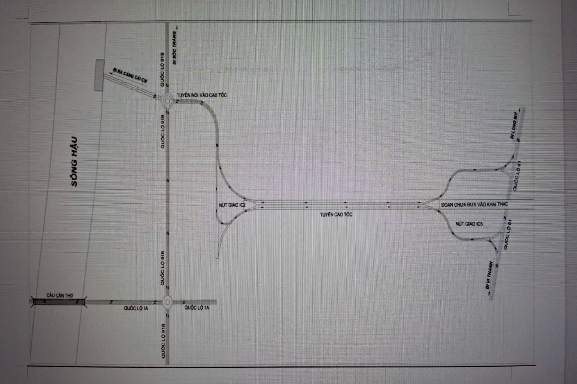Lo trinh ra vao cao toc Can Tho - Hau Giang. Anh: Ta Quang