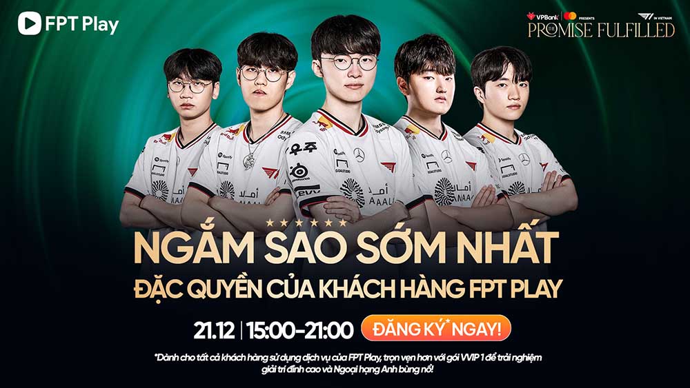 The highlight of VPBank presents eSport Festival: Legends Unite is the exchange event with the T1 team and legendary Faker on December 21. Photo: FPT Play